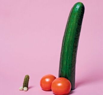 malý a zväčšený penis na príklade zeleniny